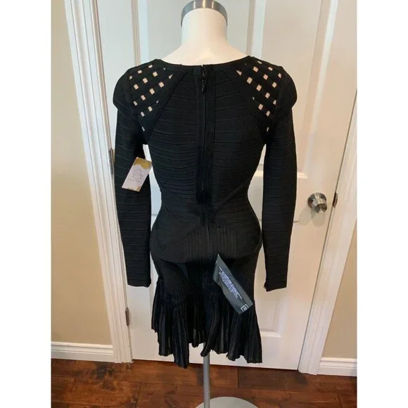 Herve Leger Black Pernilla Fit & Flare Bandage Short Dress, Size XS NWT! -  www.jkreigsman.com